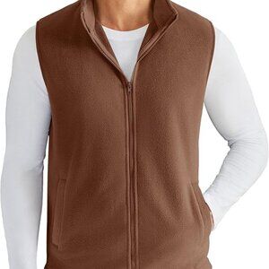 Coofandy Men's Polar Fleece Vest Lightweight Sleeveless Zip Up Casual Medium